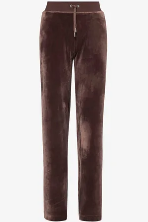 Juicy Couture Rhinestone-embellished Straight-leg Mid-rise Velour Jogging Bottoms