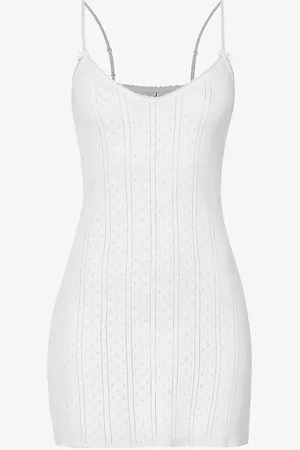 Cou Cou Intimates Pointelle Sleeveless Organic-cotton Mini Dress