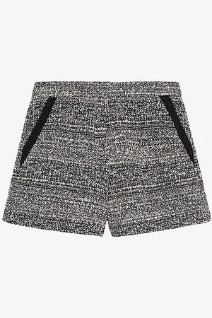 The Kooples High-rise Metallic-tweed Woven Shorts