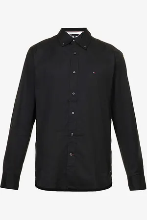 Tommy Hilfiger Core Logo-embroidered Regular-fit Cotton-poplin Shirt