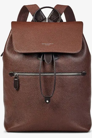 ASPINAL OF LONDON Reporter Logo-embellished Leather Backpack