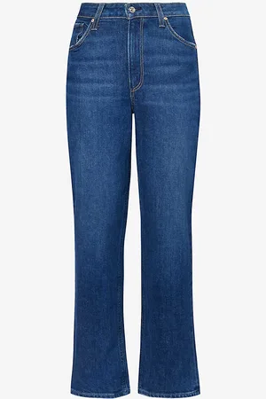 Paige Sarah Straight-leg High-rise Stretch-organic-denim Jeans