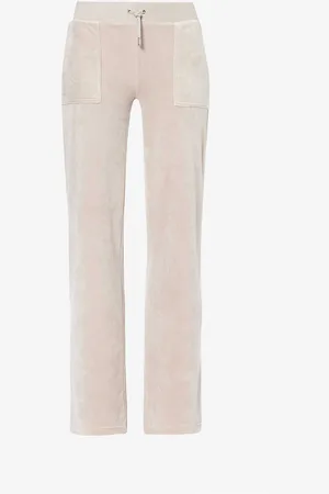 Juicy Couture Del Ray Straight-leg Mid-rise Velour Trousers