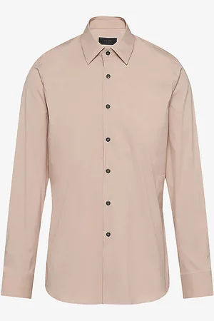 Prada Pearl-embellished Slim-fit Cotton-blend Shirt