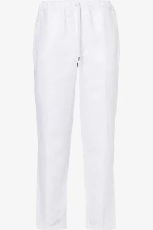 DEREK ROSE Sydney Regular-fit Straight-leg Linen Trousers