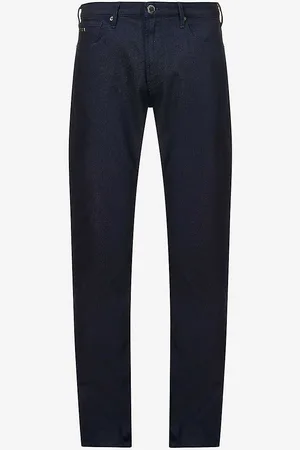 Emporio Armani Micro Dot Slim-fit Mid-rise Cotton-blend Jeans
