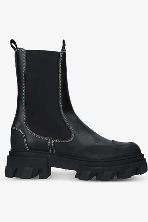 Ganni Xl Leather Chelsea Boots