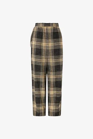Soeur Andreas High-rise Checked Cotton Trousers