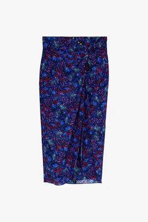 The Kooples Graphic-print Silk Midi Skirt