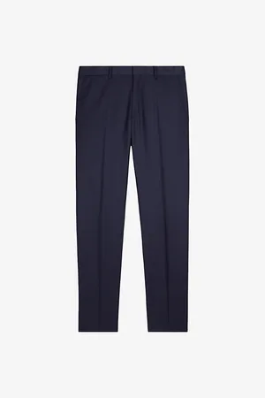 The Kooples Pressed-crease Slim-leg Mid-rise Wool Trousers