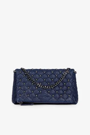 The Kooples Skull-embellished Quilted Small Leather Clutch Bag