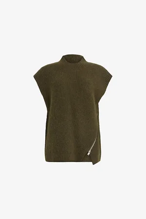 AllSaints Castel V-neck Sleeveless Stretch-knit Tank Top