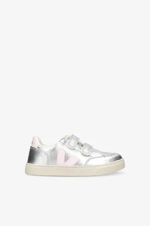 Veja V12 Logo-embroidered Leather Low-top Trainers 6-9 Years