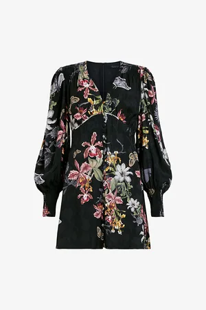 AllSaints Auden Sanibel Floral-print Woven Mini Dress