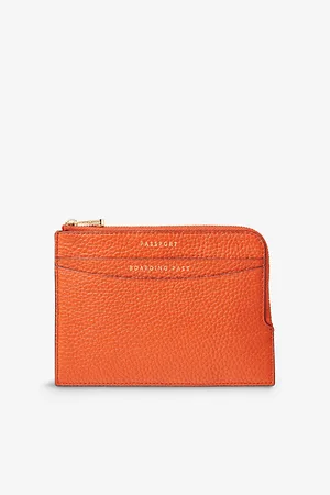 ASPINAL OF LONDON Logo-embossed Zip-fastened Pebble-leather Travel Wallet