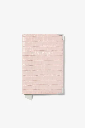 ASPINAL OF LONDON Crocodile-embossed Patent-leather Passport Cover