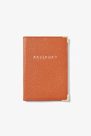 ASPINAL OF LONDON Logo-embossed Grained-leather Passport Cover