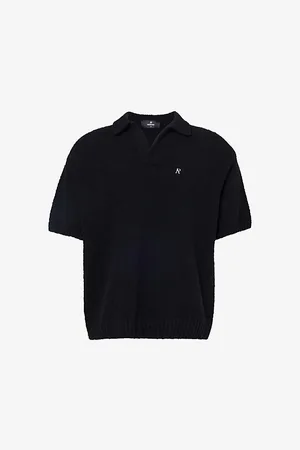 Represent Branded-hardware Ribbed-trim Wool-blend Knitted Polo Shirt