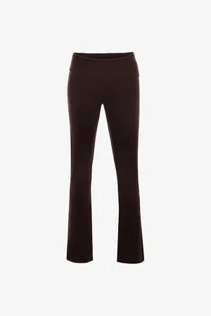 KNIT STRAIGHT LEG YOGA PANT WITH BUTTONS IN BLACK – Love Marlow