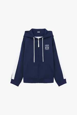 Loewe Brand-embroidered Striped-trim Woven Hoody