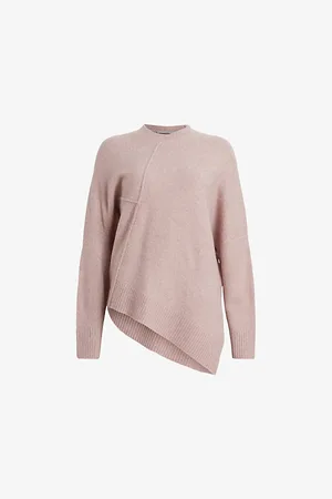 AllSaints Lock Crew-neck Relaxed-fit Stretch-wool Jumper