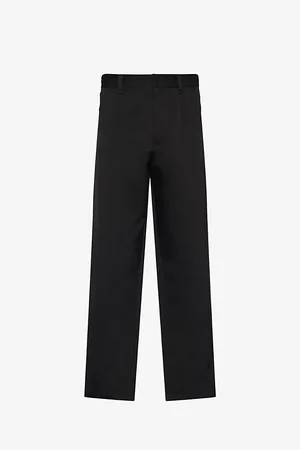 Prada Wide-leg Regular-fit Cotton and Silk Trousers