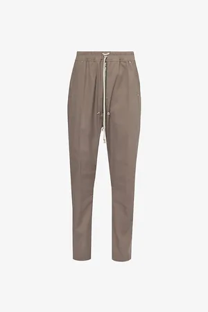 Rick Owens Drawstring-waist Wide-leg Stretch-cotton Trousers