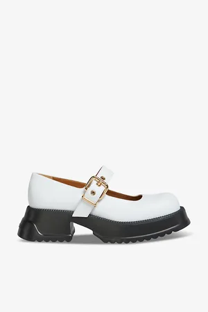 Marni Contrast-sole Leather Heeled Mary Jane Shoes