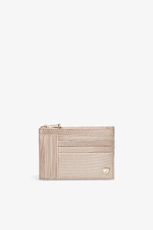 ASPINAL OF LONDON Logo-embossed Zipped Leather Card Holder