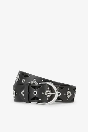 The Kooples Cut-out Rhinestone-embellished Leather Belt