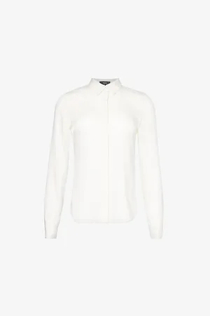 THEORY Curved-hem Regular-fit Silk Shirt