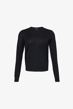 THEORY Round-neck Regular-fit Wool-blend Knitted Top