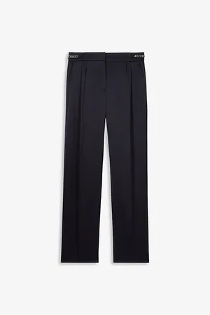 The Kooples Chain-embellished Pleated-front Straight-let Mid-rise Woven Trousers