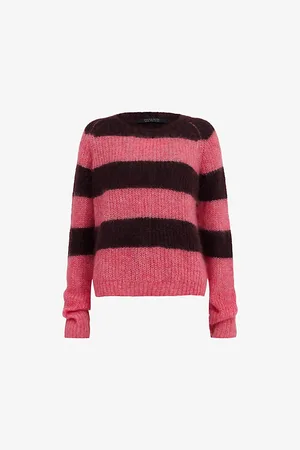 AllSaints Lana Striped Mohair-blend Jumper