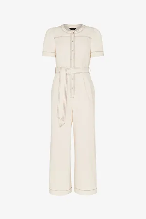 Whistles Alana Short-sleeved Denim Jumpsuit