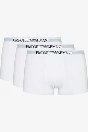 Emporio Armani Slim-fit Stretch-cotton Trunks Pack of Three