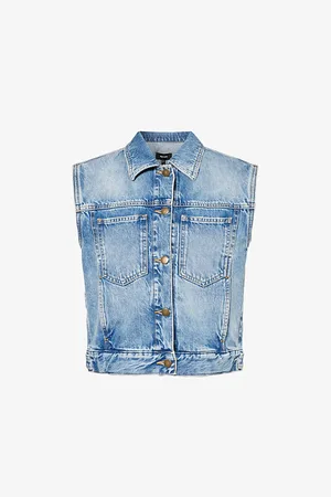 ME AND EM Patch-pocket Organic-denim Vest