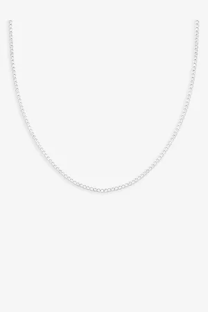 Astrid & Miyu Gleam Rhodium-plated Brass and Zirconia Chain Necklace