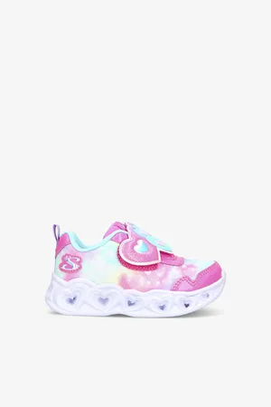 Skechers Heart Lights-midsole Woven Trainers 2-5 Years