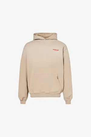 Represent Brand-print Relaxed-fit Cotton-jersey Hoody