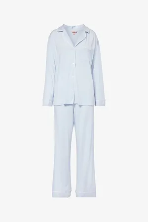 Eberjey Gisele Piped-trim Stretch-jersey Pyjamas