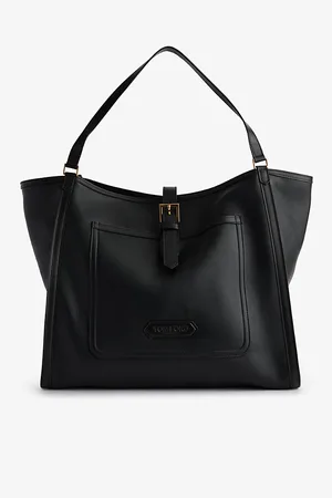 Tom Ford Branded-patch Leather Tote Bag