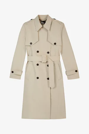 The Kooples Notch-collar Double-breasted Cotton-blend Trench Coat