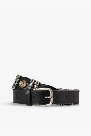 The Kooples Embellished Thin Leather Belt