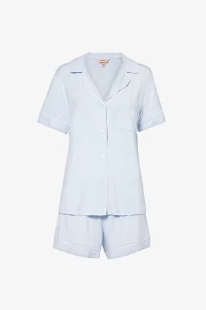 Eberjey Gisele Piped-trim Stretch-jersey Pyjamas