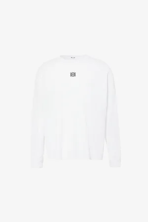 Loewe Anagram-embroidered Cotton-jersey Long-sleeved T-shirt