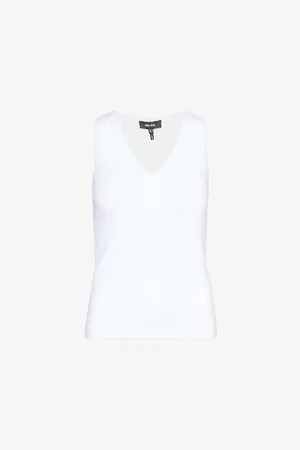 ME AND EM Ultimate V-neck Stretch-cotton Top