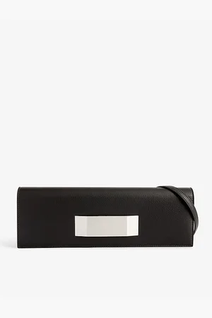 Rick Owens Brand-engraved Plaque Leather Clutch Bag