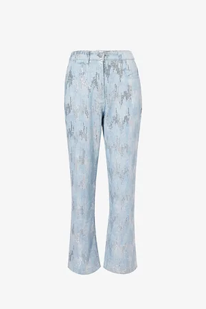 Amy Lynn Sequin-embellished Straight-leg Mid-rise Jeans