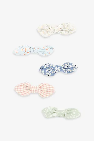 MIMI & LULA Floral-print Bow Set of Five Fabric Hair Clips